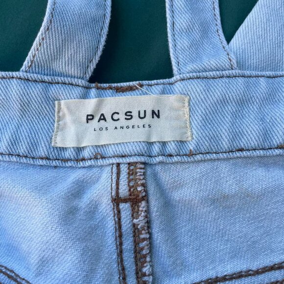 PACSUN Light Wash Straight Leg Denim Overalls - Waist 28"/Size M - Picture 8 of 8
